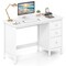 Costway Computer Desk Study Writing Desk Home Office Workstation with 3 Drawers White/Black/Brown